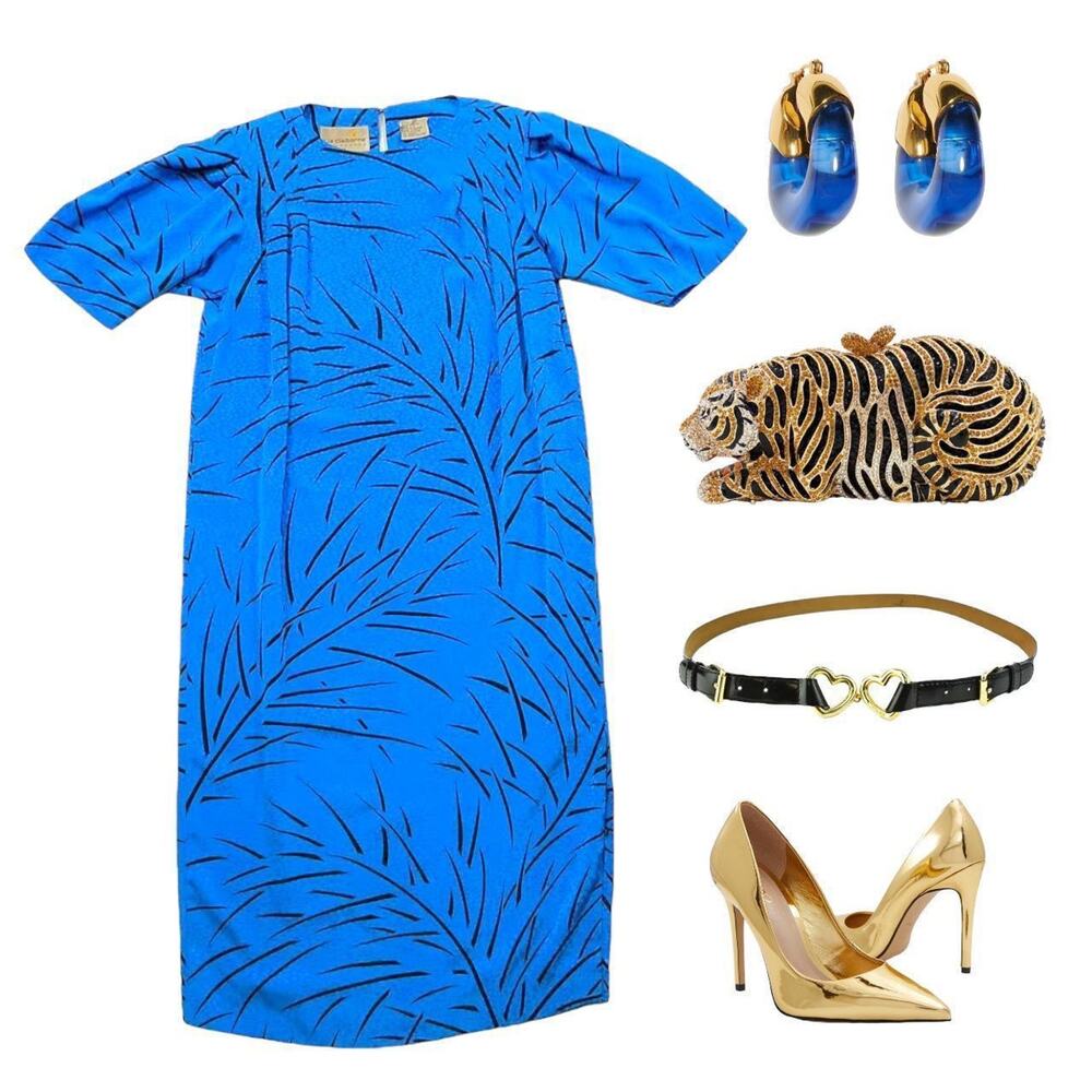Vintage blue dress short